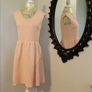 {xhiliration} peach & white dress